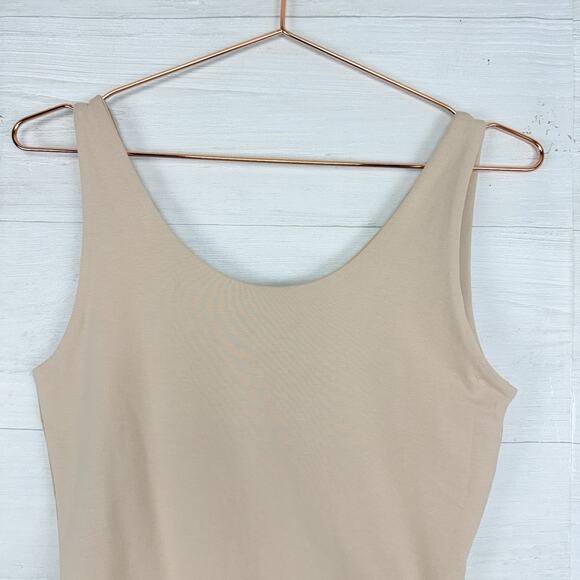 Pact Everyday Tank Bodysuit Organic Cotton Medium Beige Sustainable Minimalist - Picture 4 of 14